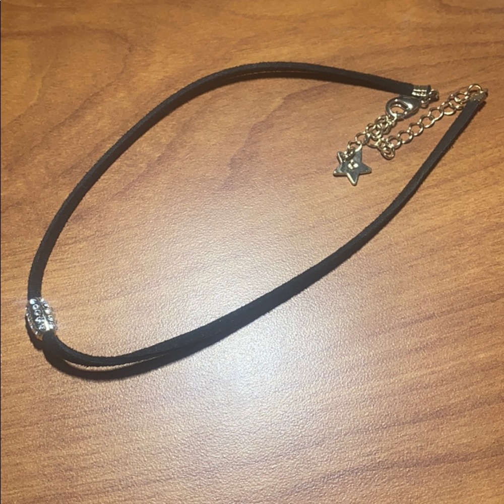 stargaze black choker with gold charm